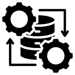 data processing glyph icon