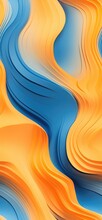 Electric Orange, Yellow, And Blue Waves Bold Graphic Illustration - Generative AI.