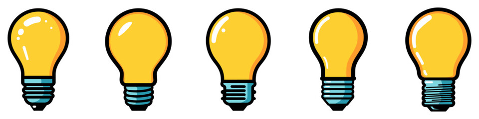 Canvas Print - light bulb logo icon. set of light bulbs. innovative idea concept.