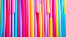 colorful plastic drinking straws background.