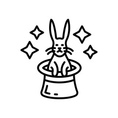 Poster - Rabbit in Hat icon in vector. Illustration