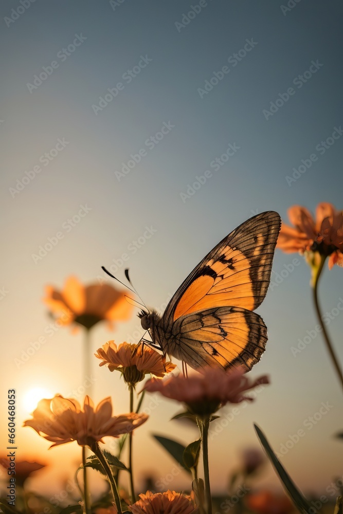 Monarch butterfly Danaus plexippus on a flowering Stock Photo | Adobe Stock