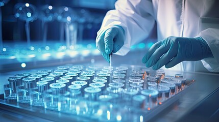 PCR processing of samples in a 96 well plate at a biotechnology lab