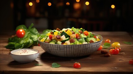 Poster - Salad and tape on table