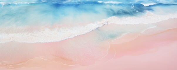 Wall Mural - pink salty sea seascape top view copy space