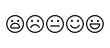 © masha stone - Emoji feedback scale icons set. Vector black line icons isolated on white background.
