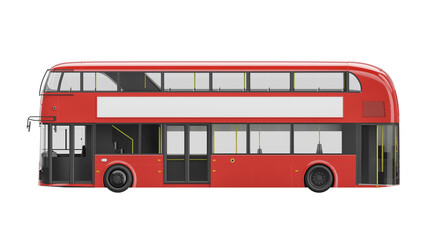 Wall Mural - Double-decker bus 3D rendering isolated on transparent   background