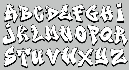Wall Mural - vector set dripping font alphabet lettering