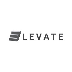 Wall Mural - a wordmark logo of elevate with a stair as the letter e for business or career related company logo