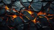 Black volcanic stones, fiery lava HD texture background. Highly Detailed.
