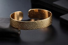 Minimalist Cuff Bracelet With A Hammered Texture, Modern Elegance