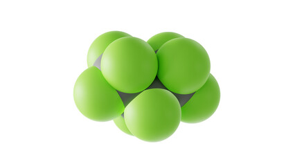 Sticker - octafluoropropane molecule, isomeric greenhouse gas molecule molecular structure, isolated 3d model van der Waals