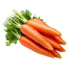 Carrots bunch isolated on white transparent background, PNG