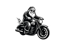 Santa Claus Riding Motorcycle