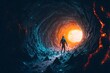 a human traveling through the depths of space across a blackhole meeting God for the fist time lights futurism Upscale Unreal Engine 5 Cinematic Color Grading portrait Photography Shot on 50mm lense 