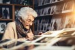 Elderly woman reminiscing while looking at old photographs - Deep-seated Human Emotion - AI Generated
