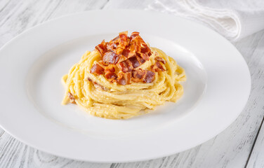 Poster - Portion of carbonara pasta