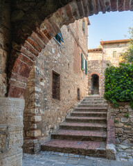 Wall Mural - The beautiful village of Suvereto on a sunny summer afternoon. Province of Livorno, Tuscany, Italy.