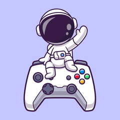 Wall Mural - Cute Astronaut Sitting On Game Controller Cartoon Vector
Icon Illustration. Science Technology Icon Concept Isolated
Premium Vector. Flat Cartoon Style