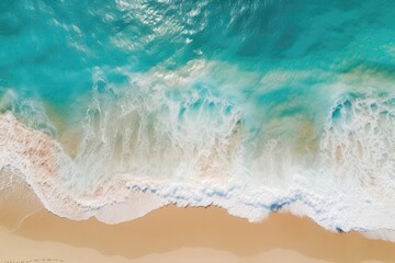  Waves Crashing On Tropical Beach, Captured From Drones View