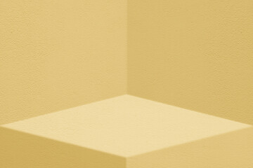 Gold Stucco Poduim with Wall Background, , Suitable for Product Presentation Backdrop, Display, and Mock up.