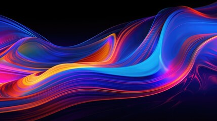 Poster - Abstract neon colorful background with fluid wavy shapes