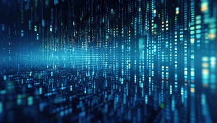Abstract technological background with binary code and holographic elements