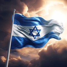 Illustration Of The Israeli Flag Flying Against The Sky