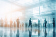 © Natalia Klenova - motion blur image of business professionals, blurred background, business center concept