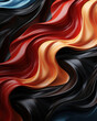 Background of flowing shiny satin or silk in the colors flag of Germany, bright background of smooth silky fabric