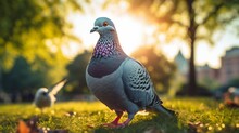 Pigeon On The Grass