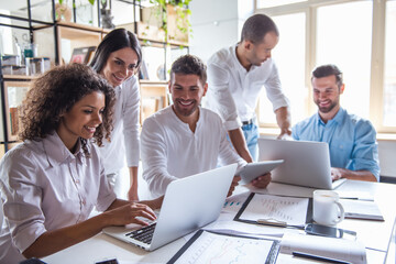 Canvas Print - Business people working