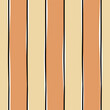 Seamless pattern with wavy lines, vertical stripes, doodles, abstract beige and orange retro background. For textiles, cover.Vector illustration.