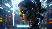 Robot Woman Background. 