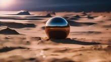 Strange Mysterious Spheres On Alien Planets. Cinematic Animation Of Science Fiction Scenes On The Surface Of Far Off Worlds In Outer Space. Beautiful Animated Background. Set Of Four Clips.
