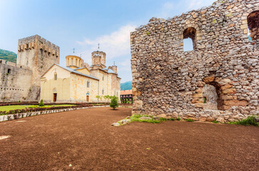 Wall Mural - Christian monastery Manasija in the medieval walls. The Manasija Monastery also known as Resava, is a Serbian Orthodox monastery near Despotovac