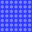 canvas print picture - blaues quadrat mit 7x7 weißen schneekristallen auf blauem hintergrund, abstraktes modernes winterliches design