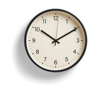 Simple Wall Clock, Png File Of Isolated Cutout Object With Shadow On Transparent Background.