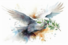 Illustration Of A Dove Of Peace. Generative AI.