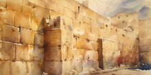 Wailing Wall In The Ancient Temple Of Jerusalem. Generative AI