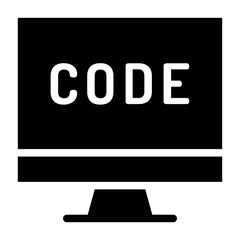 Wall Mural - Solid Monitor Code icon