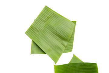 Banana leaves on white background.