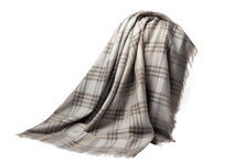 Hanging Wrapped Warm Woolen Checkered Plaid Blanket, Png File Of Isolated Cutout Object With Shadow On Transparent Background.