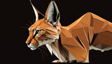 Caracal animal geometric polygona illustration image Ai generated art