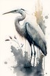 watercolor minimalist Egret no writting 8k 