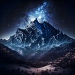 indigo stardust mountain wallpaper illustration 