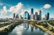 An incredible cityscape of Houston from above. Generative AI