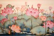 Artistic pichwai showcasing graceful lotus flowers. Generative AI