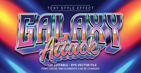 Canvas Print - Galaxy Attack Text Style Effect. Editable Graphic Text Template.