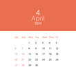 2024 Calendar year vector illustration. week starts on Sunday, Simple planner design template, desk calendar 2024 year, wall calendar 2024 template,